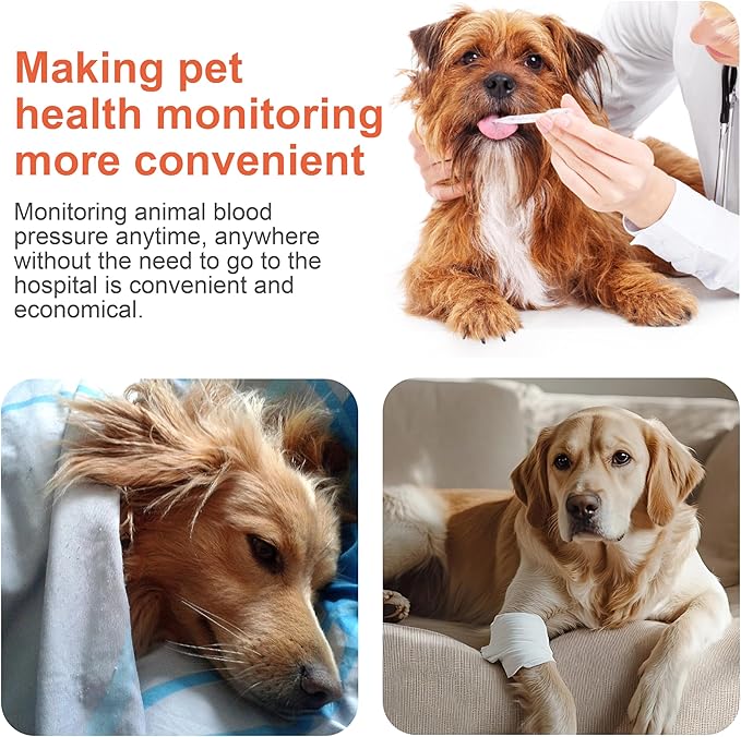 Veterinary Blood Pressure Monitor for Dogs Cats,Rechargeable Animal BP Monitor for Family Clinic Use,3.5inch Display &1000 Data Memory,Accurate Results & Easy to Use (5 Cuffs Set)