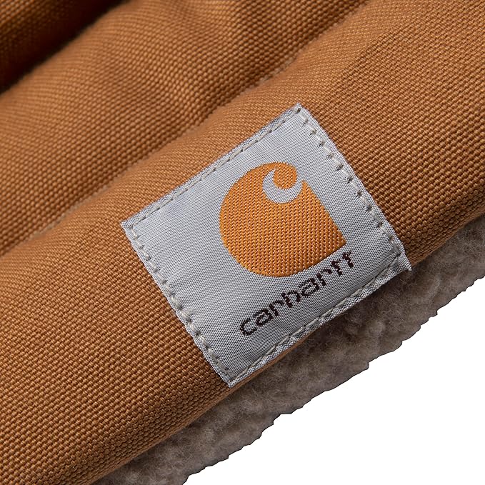 Carhartt Durable Firm Duck Sherpa Top Dog Napper Pad, Washable Duck Canvas Pads for Dogs, Sherpa Top Napper Pad (Carhartt Brown), X-Large