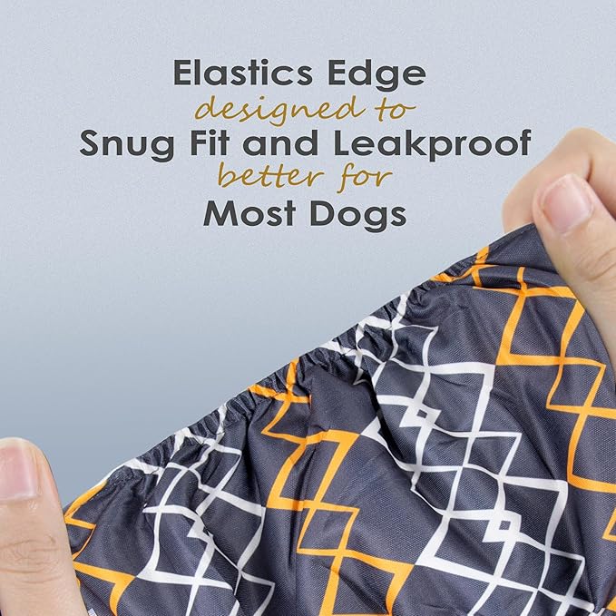 wegreeco Washable Male Dog Belly Band (Stylish Pattern)- Pack of 3 - Washable Male Dog Belly Wrap, Dog Diapers Male (Black Geometric, Medium)