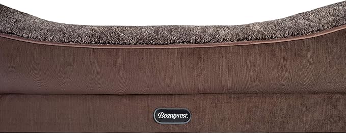 Beautyrest Ultra Plush Cuddler Dog Bed (Large, Brown)