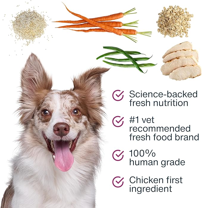 JustFoodForDogs JustFresh Boosts Hip & Joint Support Dog Food Toppers with Glucosamine to Support Hip Mobility & Joint Flexibility, Human-Grade Fresh Pet Meal Booster, 8 oz Pouches - 8 Pack