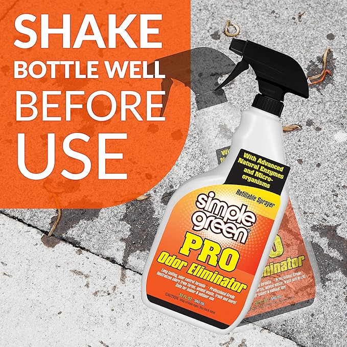 Simple Green Pro Outdoor Odor Eliminator 1 Gal Refill- Professional & Commercial Grade Enzyme Cleaner - Ideal for Farms, Athletic Facilities,