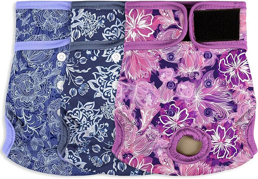 Female Dog Diapers - Premium Reusable Diapers for Doggie in Heat - Highly Absorbent for Pet Incontinence with Adjustable Snaps Butterfly, M