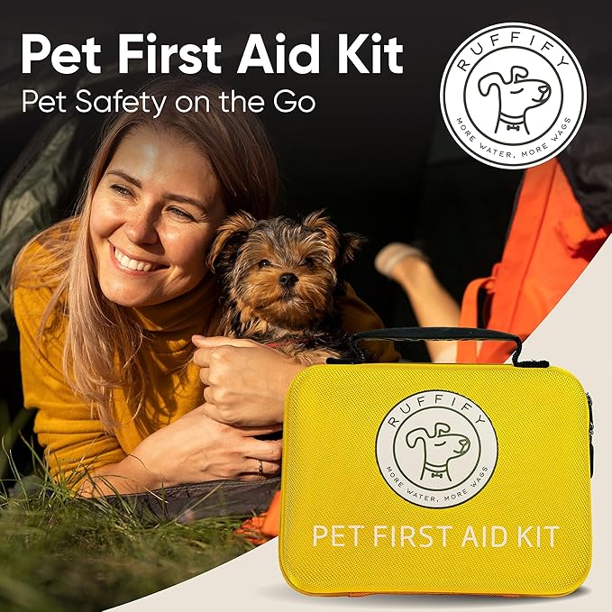 Dog First Aid Kit – Essential Items Pet Emergency Kit Accessories for Car, Travel, Hunting, Hiking & Camping Gear with Mini Pouch for Home, Office & Outdoor Adventures