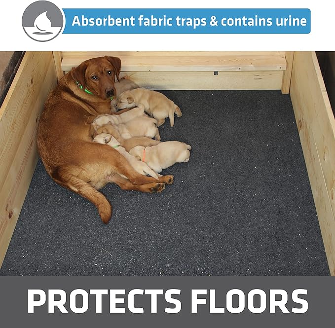 Drymate Jumbo Whelping Box Liner Mat, Machine Washable, Super Absorbent, Waterproof, Quick Dry, Slip-Resistant, Reusable Dog Puppy Pee Pads for Training, Housebreaking, Incontinence (USA Made)(48x100)