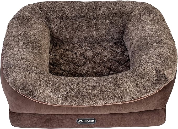 Beautyrest Ultra Plush Cuddler Dog Bed (Medium, Brown)