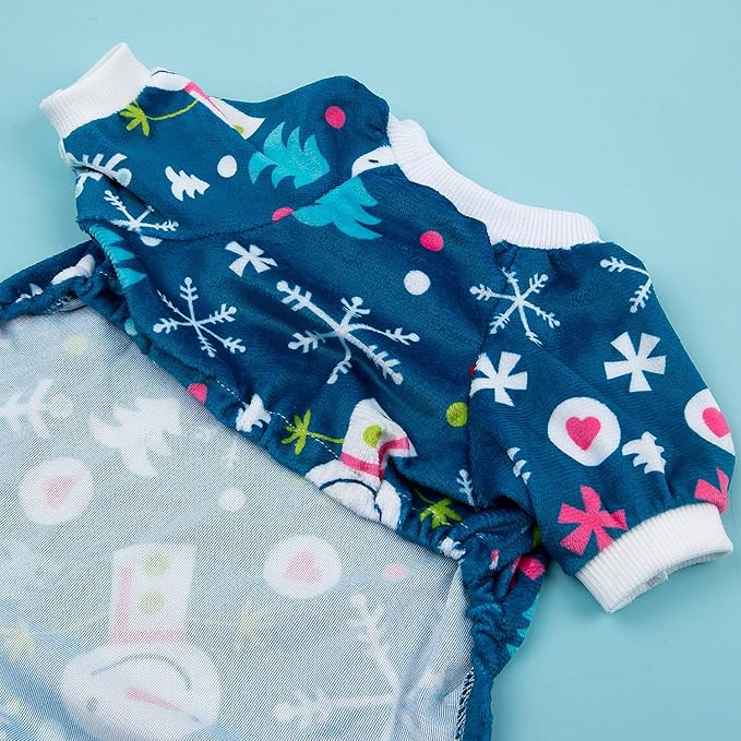 CuteBone Soft & Stretchy Dog Christmas Pajamas - Cozy Pet Jammies Breathable Jumpsuit for Small Dogs - All-Season Comfy Outfit Easy-On Pullover Design - Keeps Pets Warm & Comfortable P85S