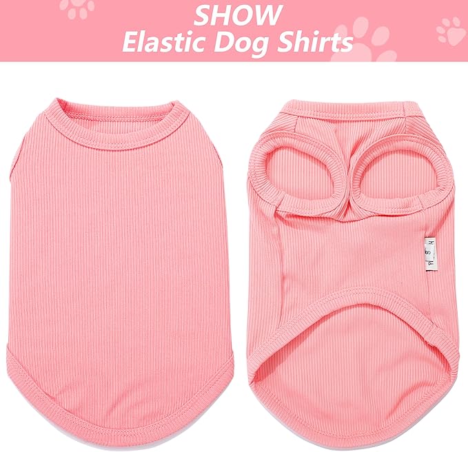 2 Pack Dog Clothes for Small Dogs Summer Dog Shirts Girl Boy Puppy T-Shirts Vest Blank Soft and Cool Pet Clothing Sleeveless Medium Large Dog Outfit Lightweight (Purple+L-Pink, X-Small)