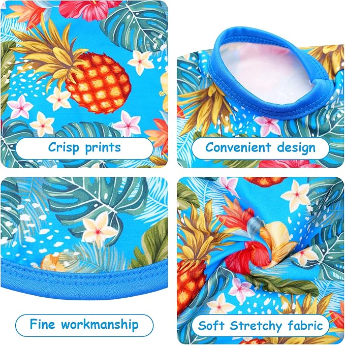 2PCS/Pack Hawaiian Dog Shirts for Extra Small Dogs Puppies Doggies Cat Spring Summer Sleeveless Tee Vest Tank Top Stretchable Soft Light Weight Pink Blue Pineapples Clothes XS