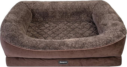 Beautyrest Ultra Plush Cuddler Dog Bed (Large, Brown)
