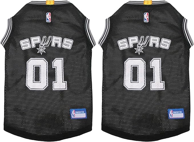 NBA SAN Antonio Spurs Dog Jersey, Large - Tank Top Basketball Pet Jersey (Pack of 2)