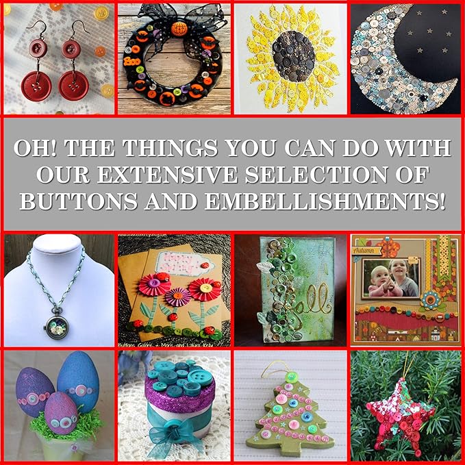 Buttons Galore and More Tiny & Micro Collection – Extensive Selection of Tiny & Micro Novelty Buttons for DIY Crafts, Scrapbooking, Sewing, Cardmaking, and other Art & Creative Projects – 35 Pcs