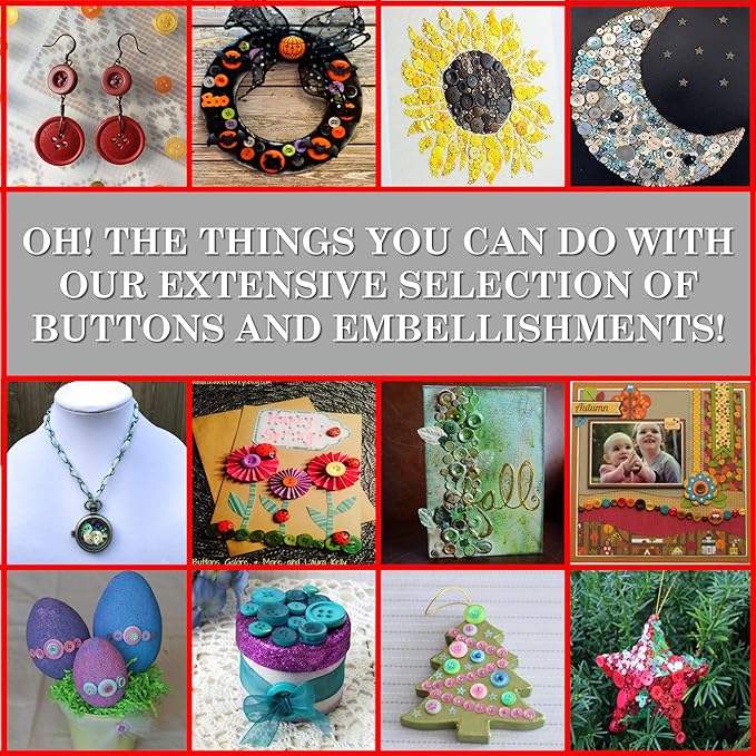 Buttons Galore and More Collection of Novelty Buttons and Embellishments Based on A Variety of Themes, Holidays, and Seasons for DIY Crafts, Scrapbooking, Sewing, Cardmaking and other Projects