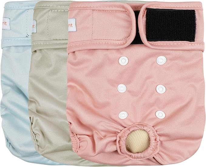Langsprit Washable Female Dog Diapers - Doggie Reusable Diapers for Doggy Puppy Female in Period - Highly Absorbent Dog Heat Panties Morandi-LFH XXL