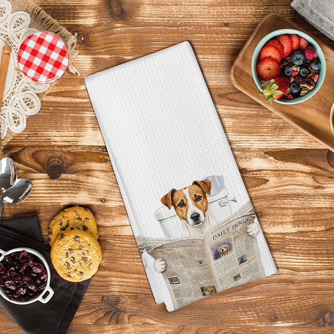 Jack Russell Terrier Gifts Bathroom Hand Towel, Dog in Toilet Hand Towel for Bathroom Kitchen Washroom Decor, Jack Russell Dog Lover Gifts Dish Tea Towels, 16x24 Inch