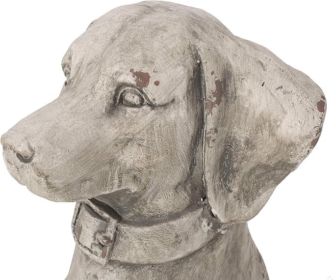 Christopher Knight Home Gomer Outdoor Dog Statue, Antique White