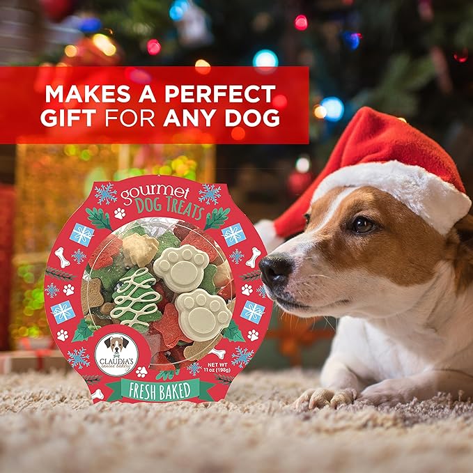 Santa Paws Classic Gourmet Dog Cookies - Vanilla Flavored Christmas Treats for All Breeds and Sizes