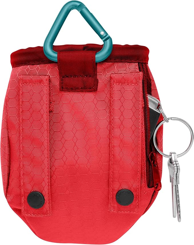 Kurgo Go Stuff It Dog Treat Bag, Training Treat Pouch Bag for Dogs, Treat Pouches for Pets, Hands-Free Pouch Waist, Reflective, Includes Carabiner (Chili Red)