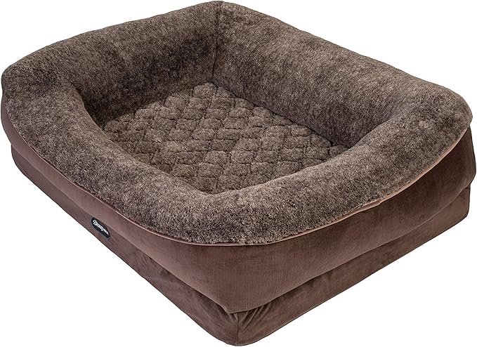 Beautyrest Ultra Plush Cuddler Dog Bed (Large, Brown)
