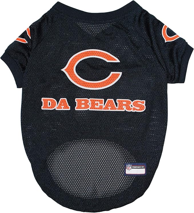 NFL Chicago Bears Raglan Jersey Da Bears - X-Large. Cutest Football Jersey for Dogs & Cats