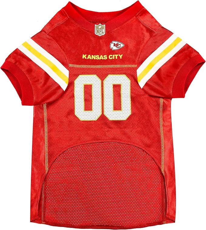 Pets First NFL Kansas City Chiefs Dog Jersey, Size Large, Football Shirt Costume for Pet, Dog Sports T-Shirt, NFL Team Clothing for Cats, Licensed Pet Apparel Available in 7 Sizes and 32 Teams