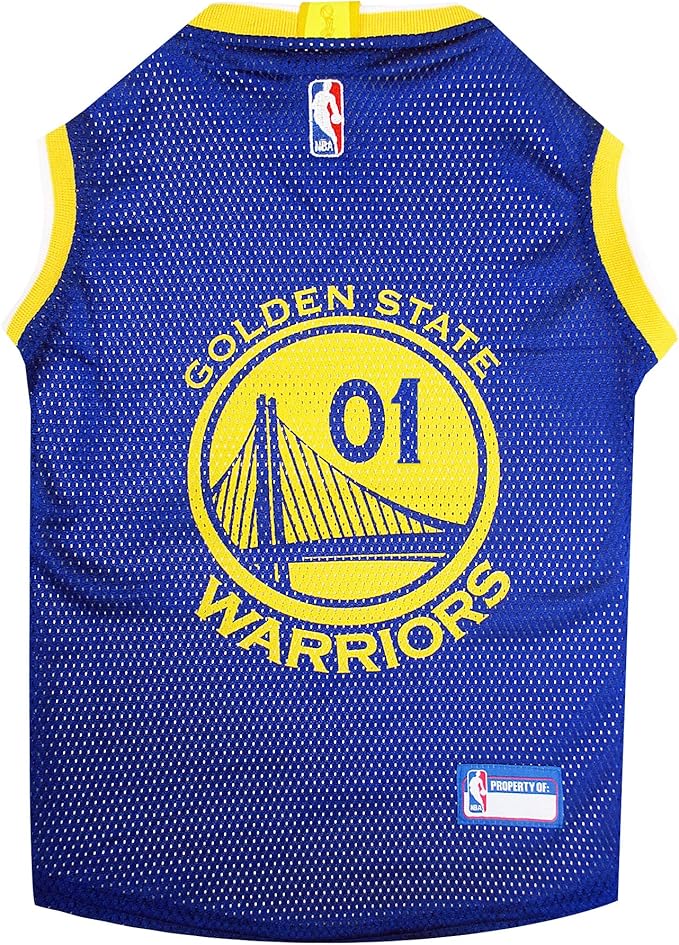 Pets First Golden State Warriors Dog Basketball Mesh Jersey, X-Small