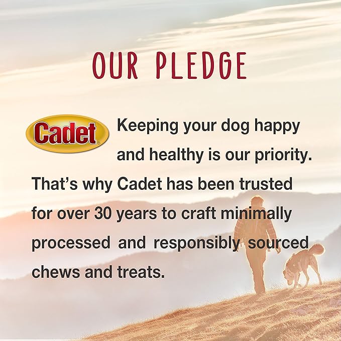 Cadet Gourmet X-Large Triple-Flavored Beef Hide Shish Kabob Dog Treats - Healthy & Natural Chicken, Liver, and Sweet Potato Dog Treats for Dogs Over 30 Lbs., 10 in. (15 Count)