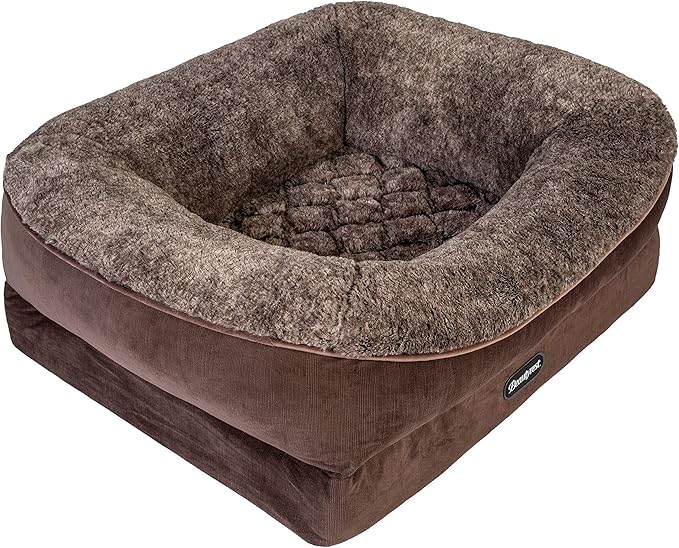 Beautyrest Ultra Plush Cuddler Dog Bed (Medium, Brown)