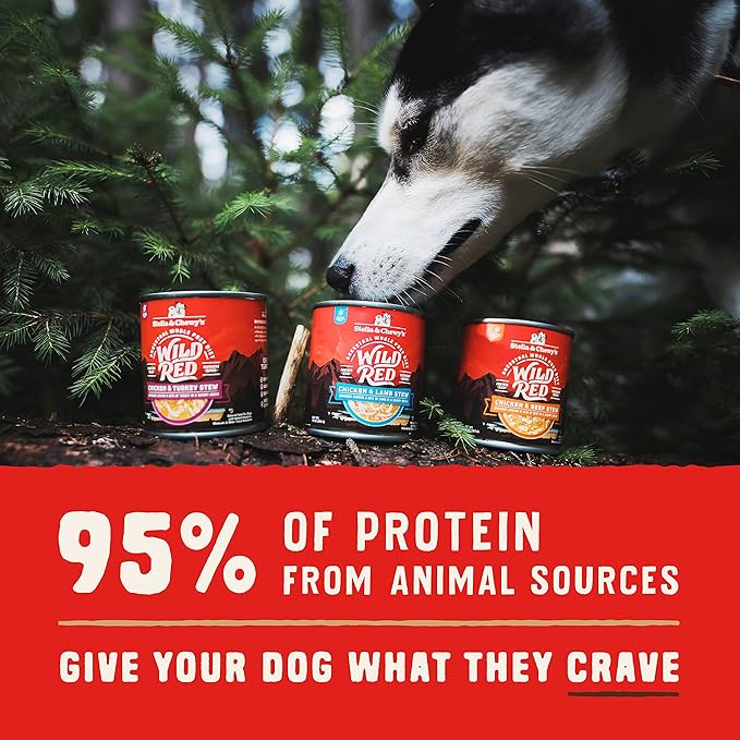 Stella & Chewy's Wild Red Wet Dog Food - High Protein Chicken & Lamb Stew - Grain-Free Premium Recipe with 96% Animal Protein - Perfect for Picky Eaters, 10 oz, Pack of 6