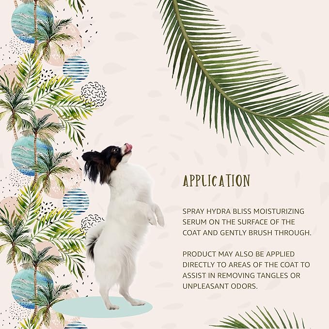 Hydra Senses Bliss Moisturizing Serum for Pets, Hydrating Cat and Dog Spray, Pet Detangling Spray for a Soft and Shiny Coat