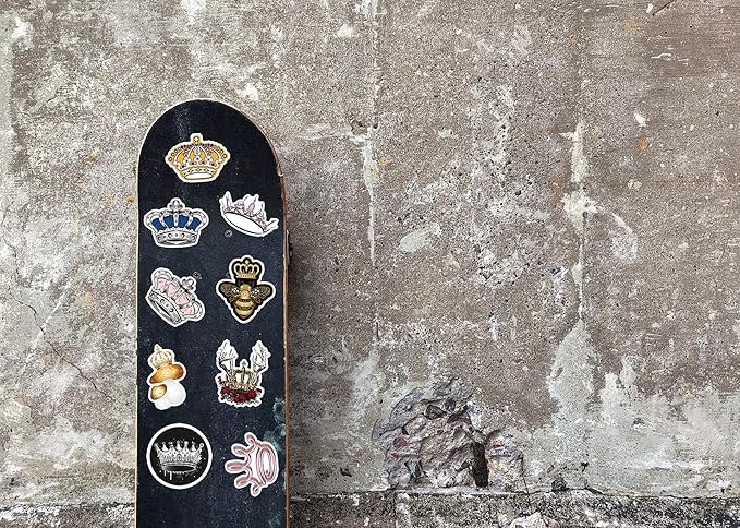 Imperial Crown Stickers 51Pcs Cartoon Gold Right Shine Pack | Cool Colorful Deacls Graffiti for Water Bottle Skateboard Luggage Laptop Computer Phone…