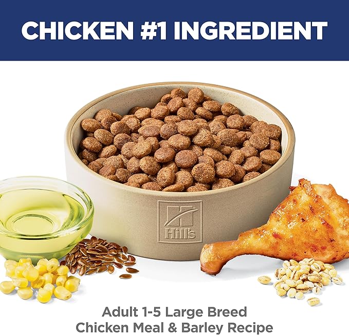 Hill's Science Diet Large Breed Adult Dry Dog Food 1-5, Quality Protein for Joint Support & Lean Muscles, Chicken & Barley, 35 lb. Bag