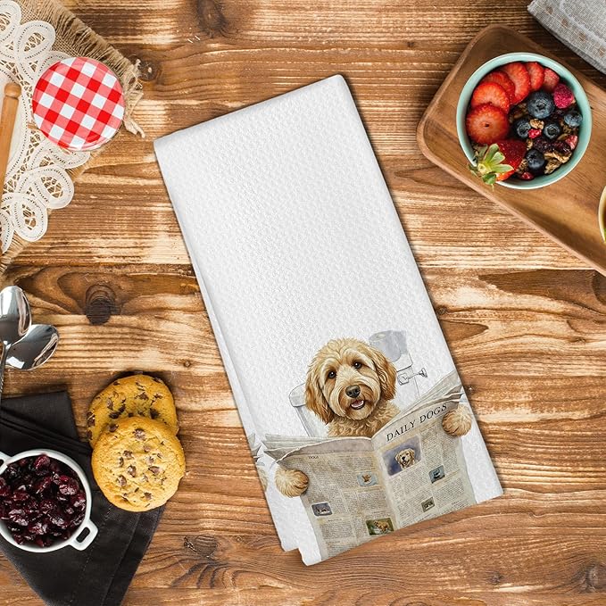 Funny Goldendoodle Dog Gifts Bathroom Hand Towel,Goldendoodle Dogs in Toilet Hand Towel for Bathroom Kitchen Washroom Decor, Golden Doodle Dog Lover Gifts Dish Tea Towels, 16x24 Inch