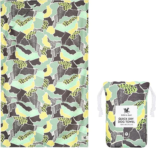Dock & Bay Pet Towel - Super Absorbent & Quick Drying Dog Towels with Bag - 100% Recycled - Undercover Walkies, Medium (90x50cm, 35x19)