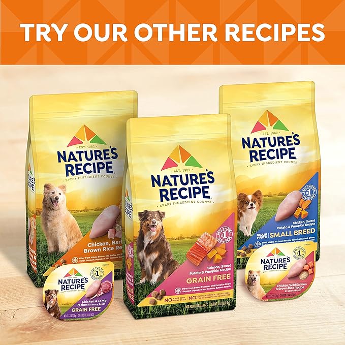 Natureâ€²s Recipe Grain Free Salmon, Sweet Potato & Pumpkin Recipe Dry Dog Food, 4 lb. Bag (Pack of 2)