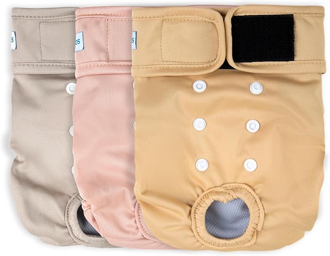 Leekalos Reusable Washable Dog Diapers Female (3 Pack) - Highly Absorbent Doggie Diapers - Size Adjustable Puppy Diapers for Dog Period Panties (X-Large)