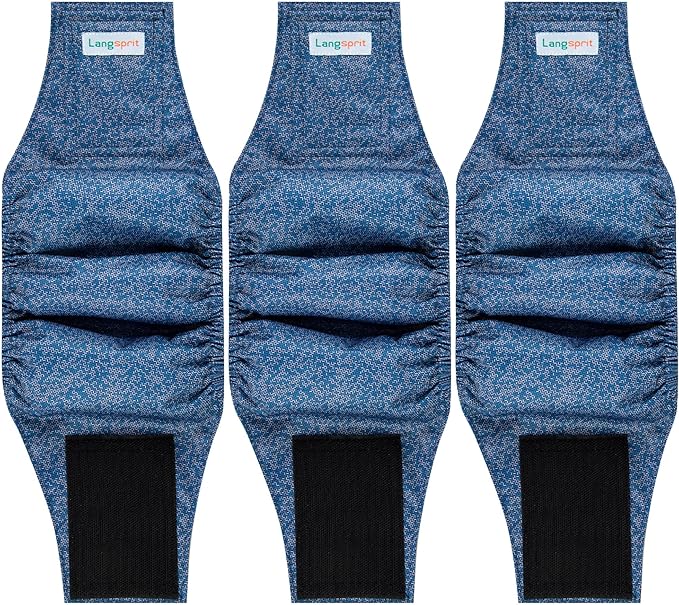 Langsprit Male Belly Bands for Dogs (Pack of 3) - Dog Diapers Male - High Absorbing Dog Wraps Washable - Reusable Small Doggy Doggie Puppy Dog Diapers Jeans XL