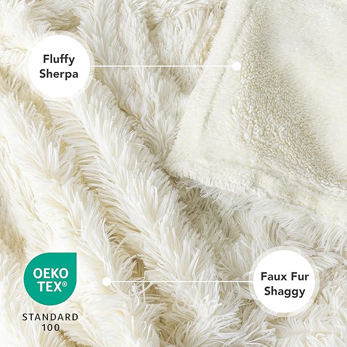 PetAmi Waterproof Dog Blanket for Medium Large Dogs, Calming Fleece Cat Blanket, Couch Protector Washable Sherpa Faux Fur Pet Throw for Puppy, Soft Reversible Leakproof 40x60 Cream Beige