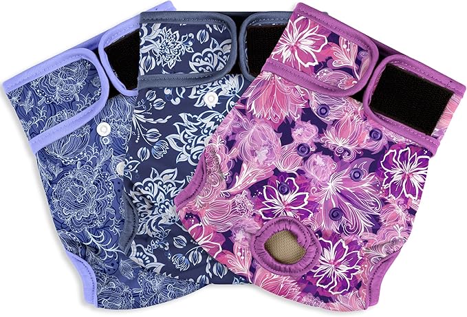 Female Dog Diapers - Premium Reusable Diapers for Doggie in Heat - Highly Absorbent for Pet Incontinence with Adjustable Snaps Butterfly, XL