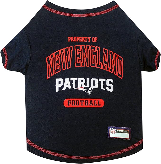 NFL New England Patriots Dog T-Shirt for Pets, Size X-Large. Officially Licensed Pet Shirt with Team Logo, Soft Stretchable Comfort Fit Apparel for Dogs & Cats