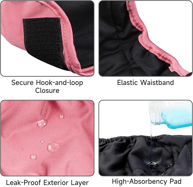 Paw Legend Washable Reusable Female Dog Period Diapers for Heat Doggie Puppy Diapers for Female Dogs (3 Pack,X-Large)