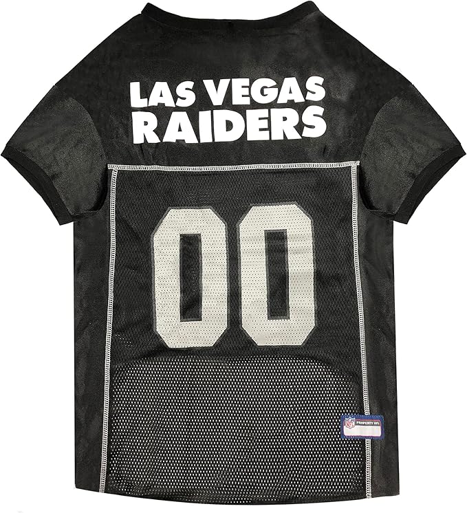 Pets First NFL Raiders Dog Jersey, Size Small, Football Shirt Costume for Pet, Dog Sports T-Shirt, NFL Team Clothing for Cats, Licensed Pet Apparel Available in 7 Sizes and 32 Teams