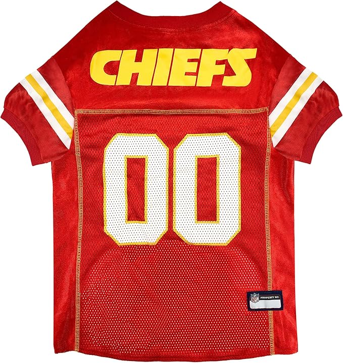 Pets First NFL Kansas City Chiefs Dog Jersey, Size: Large. Best Football Jersey Costume for Dogs & Cats. Licensed Jersey Shirt