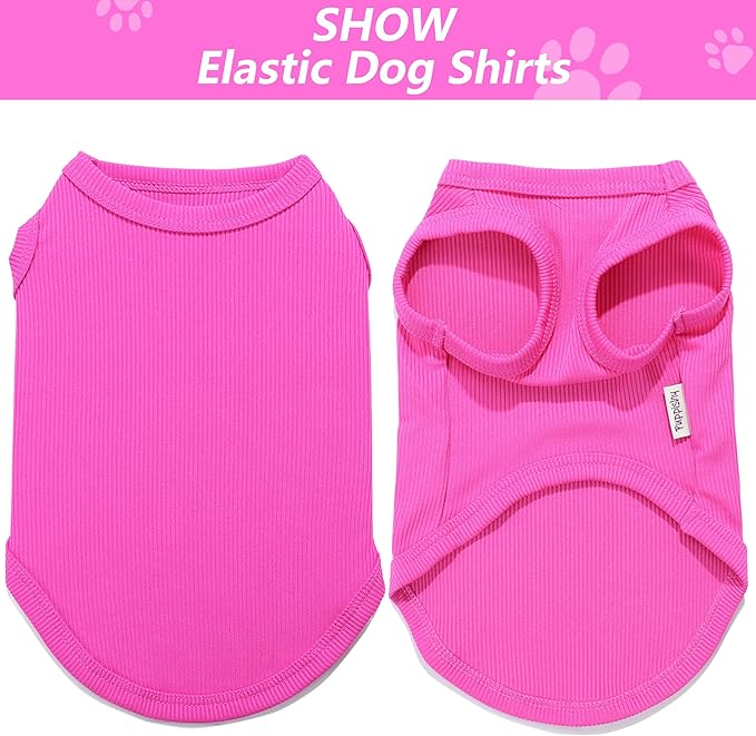 2 Pack Dog Clothes for Small Dogs Summer Dog Shirt Vest Girl Boy Lightweight Puppy T-Shirts Blank Soft and Cool Pet Clothing Sleeveless Medium Large Dog Outfit (Pink+D-Pink, XX-Large)