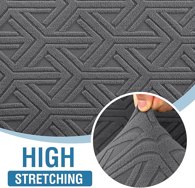 H.VERSAILTEX Jacquard Sofa Cover for Dogs 1 Piece Stretch Sofa Covers Anti-Slip Furniture Protector with Elastic Bottom Soft Thickened Slipcovers Washable Diamond Pattern(Sofa, Grey)
