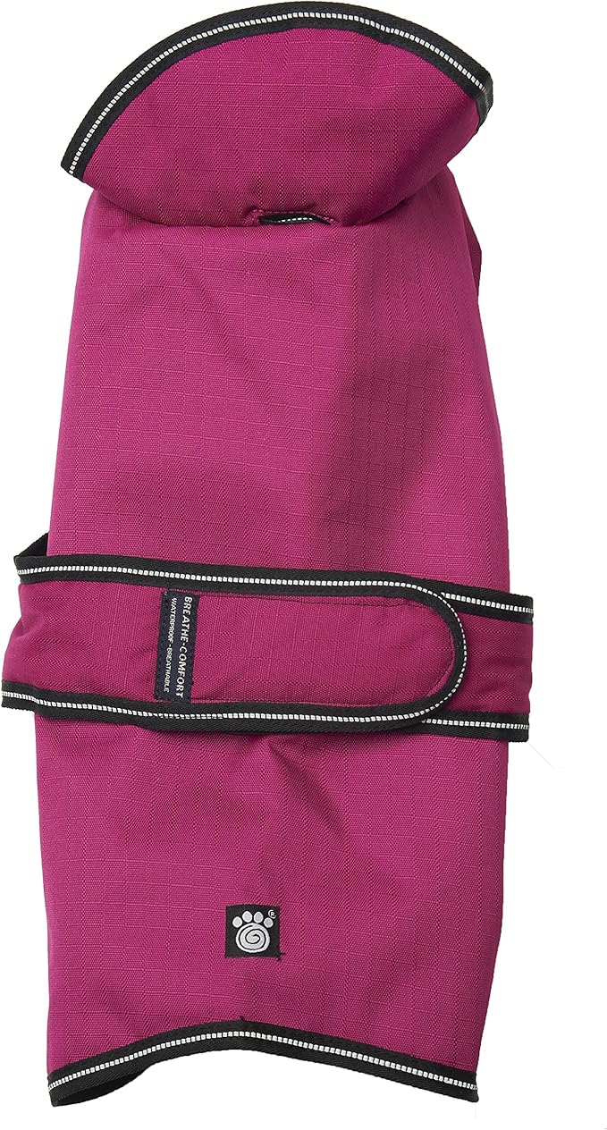 PetRageous 7303MXXL Juneau Waterproof Cold Weather Dog Coat with Full Chest Coverage Leash Opening - 28-Inch Long Heavyweight Jacket for XX-Large Breeds, Magenta