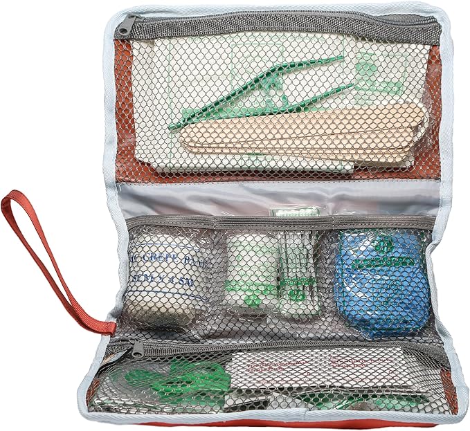 Kurgo Dog First Aid Kit - Emergency Care for Dogs on Hikes & Travel - Includes Dog First Aid Guide - 50 Pieces - Durable Oxford Fabric - Compact Travel Aid Kit