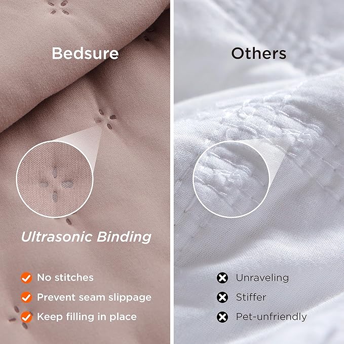 Bedsure Twin Quilt - Ultra Soft Twin XL Quilt Bedding for Dorm Decor, Lightweight All-Season Comforter, Dusty Rose Bedspread Coverlet with Clover Pattern, 68 x 86 Inches | Stitch-Free Quilting, Ultra Soft, Lightweight, Machine Washable, Pet-Friendly