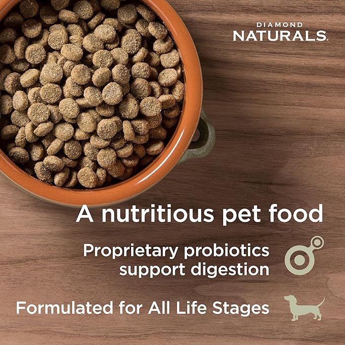 Diamond Naturals Skin & Coat Real Salmon and Potato Recipe Dry Dog Food with Protein, Superfoods, Probiotics and Essential Nutrients to Promote Healthy Skin and Coat 15lb