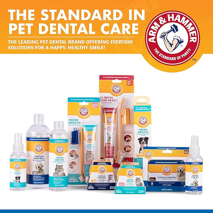 Combo Pack: Arm & Hammer Dog Dental Tartar Control Water Additive and Fresh Breath Vanilla Ginger Enzymatic Toothpaste